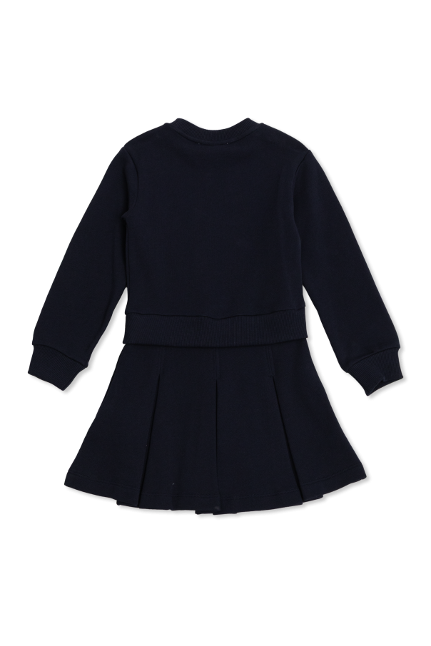 Versace Kids Bawełniana sukienka z wyszytym logo