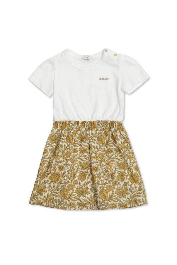 Cotton dress with print od Versace Kids