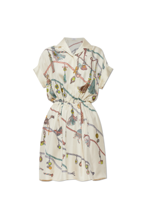 Silk dress with "Hangin' Out" print