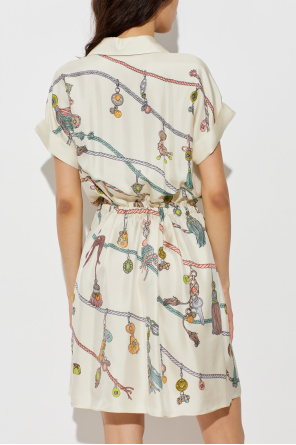 Versace Silk dress with "Hangin' Out" print