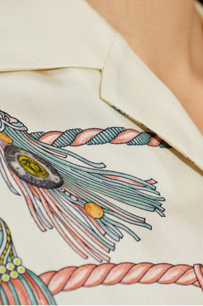 Versace Silk dress with "Hangin' Out" print