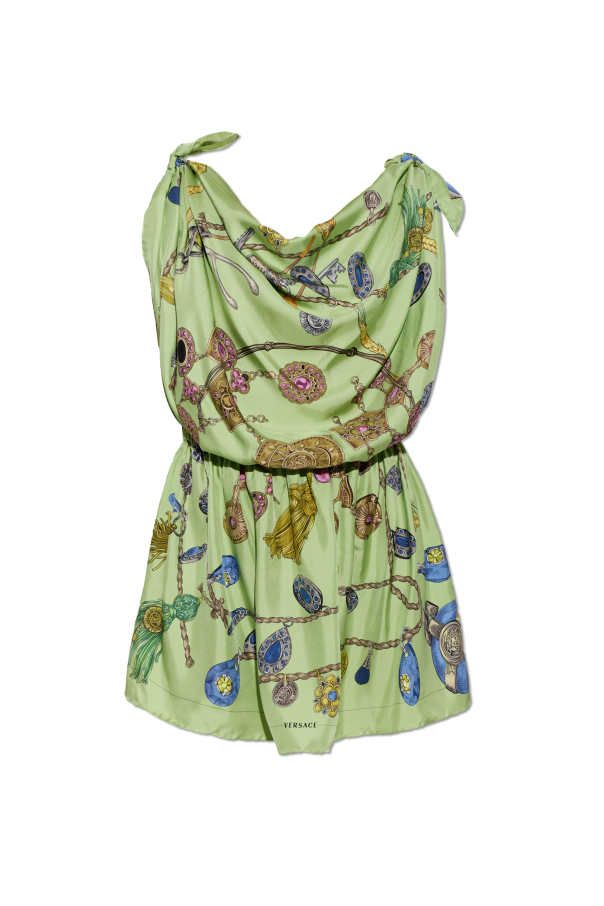 Silk dress with 'Broken Jewels' print od Versace