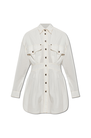 Dress with contrasting stitching