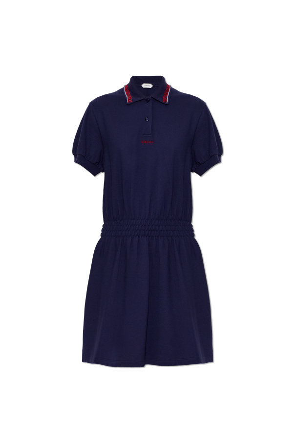 Cotton dress with embroidered logo od Versace