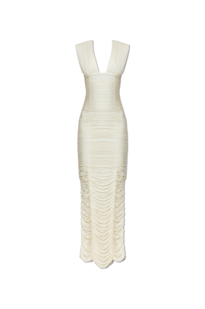 Vestido drapeado con abertura trasera