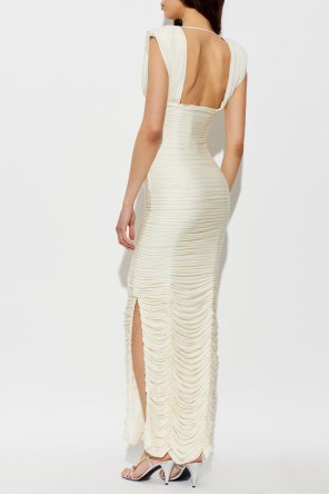 Versace Vestido drapeado con abertura trasera