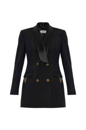 Wool blazer with sewn-on appliqués