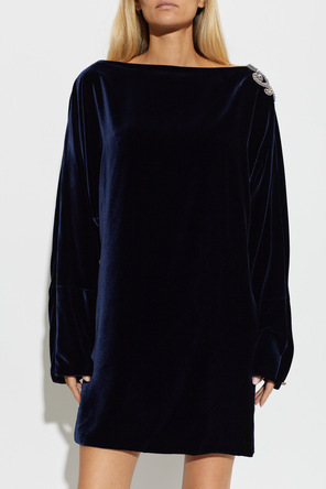 Versace Samtkleid mit langen Ärmeln