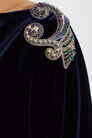 Versace Samtkleid mit langen Ärmeln