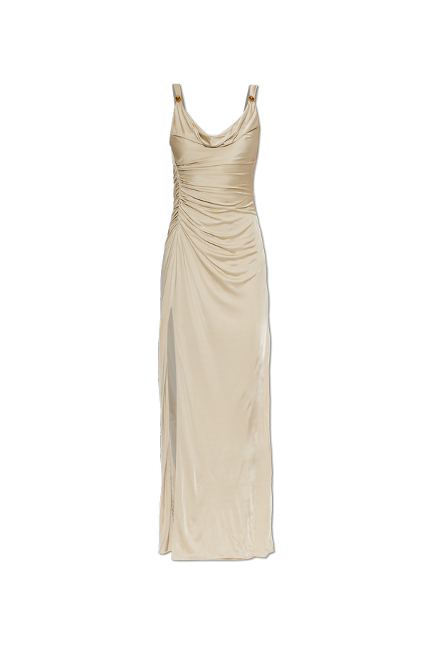 Long dress with a slit od Versace