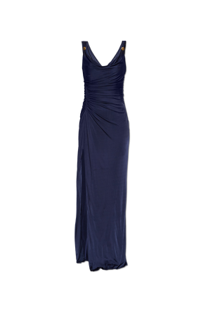 Long dress with appliqués