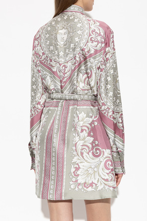 Versace Vestido de seda com estampado ‘Neoclassical Barocco`