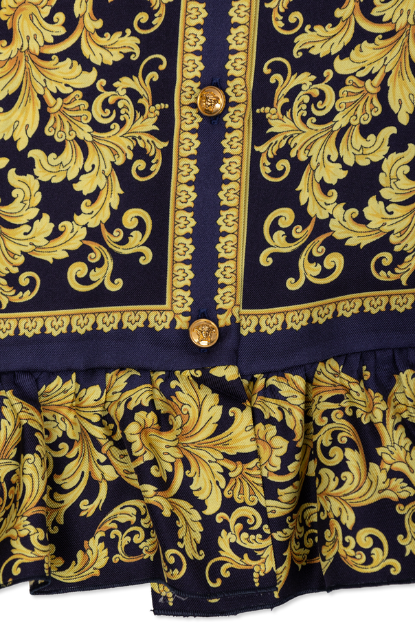 Versace Kids Silk dress with '‘New Barocco’' print