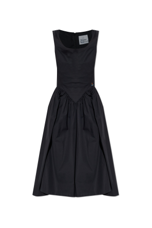 Sleeveless dress with logo