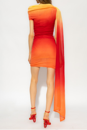 FERRAGAMO Drapowana sukienka z szarfą