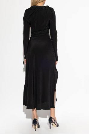 Victoria Beckham Silk dress with decorative neckline