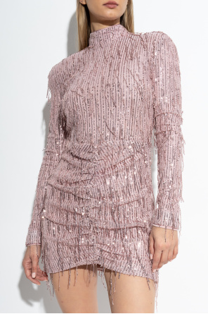 ROTATE Dress with fringes and shimmering sequins