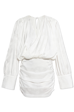 Satin dress with floral motif
