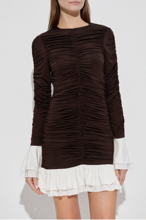 ROTATE Vestido con drapeado decorativo