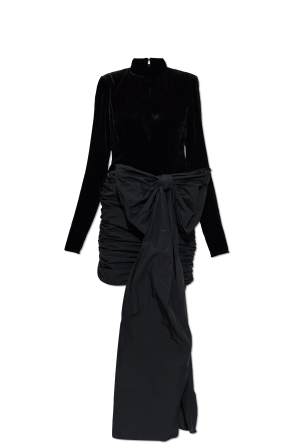 Dress made of combined fabrics