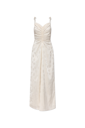 Satin dress with floral motif