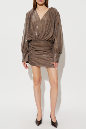 ROTATE Sequin dress with long sleeves