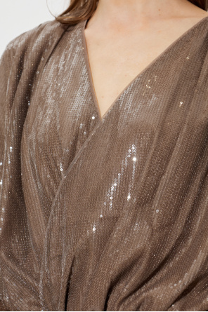 ROTATE Sequin dress with long sleeves