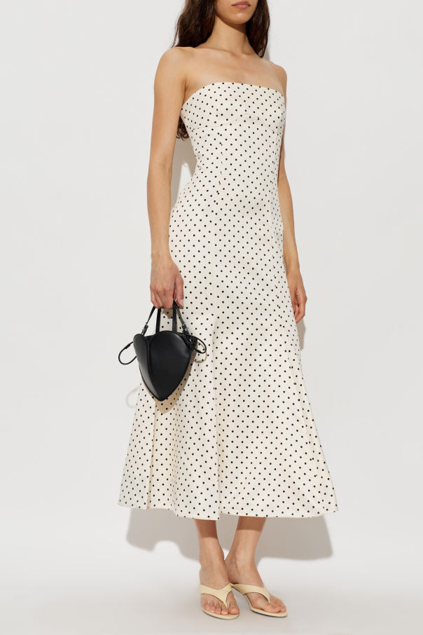 ROTATE Satin off-shoulder dress