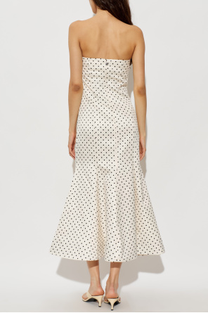 ROTATE Satin off-shoulder dress