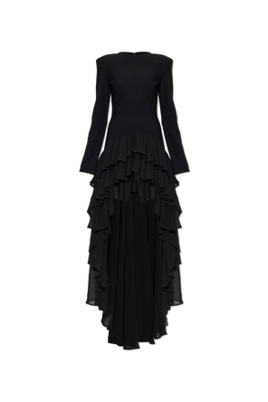 Asymmetrical dress with ruffles