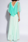 forte forte GREEN Dress with tulle sleeves