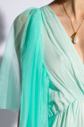 forte forte GREEN Dress with tulle sleeves