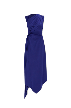 Asymmetric dress with draping