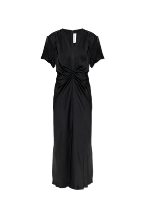 Satin dress with draping