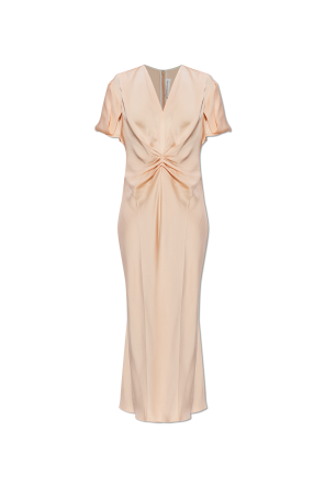 Vestido satinado con drapeado