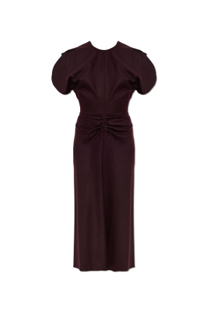 Wool dress with draping