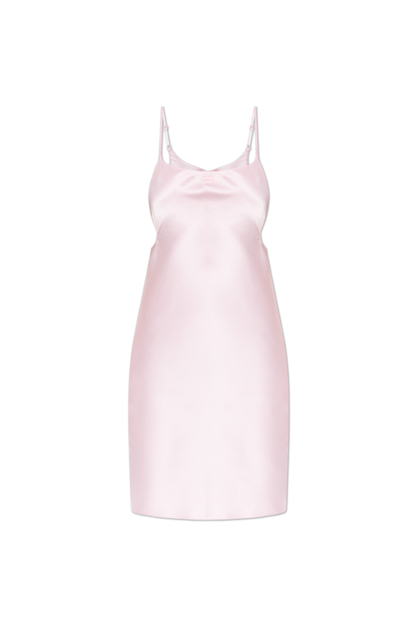 Courrèges Satynowa sukienka na ramiączkach