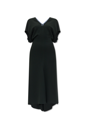 Asymmetric dress with a V-neckline