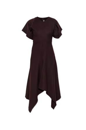 Vestido de lana de corte asimétrico