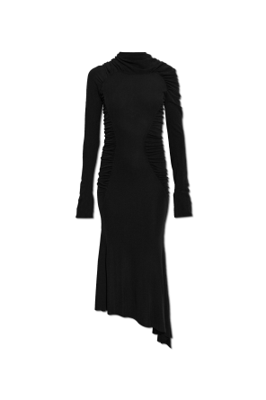 Asymmetrical dress with draping
