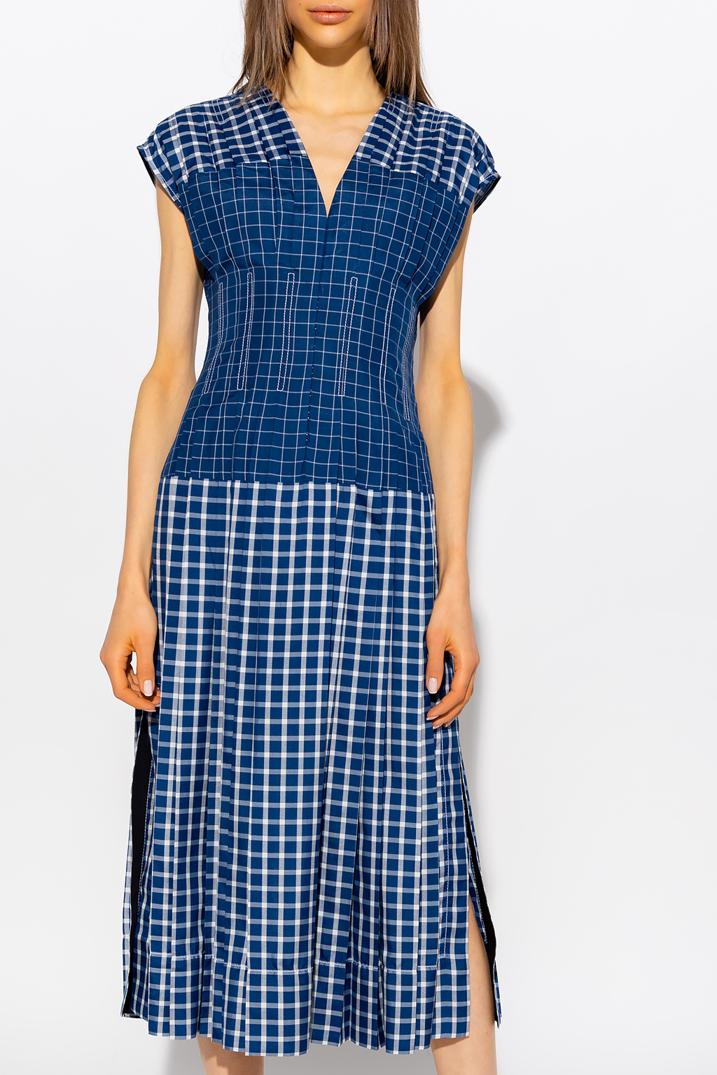 Tory Burch Checked silk dress | Women's Clothing Tie | IetpShops | Comme  des Garcons Play Womens Pullover Hoody