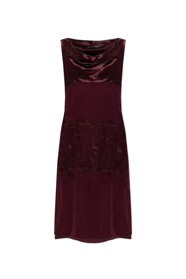 Lace-panel midi dress od FERRAGAMO