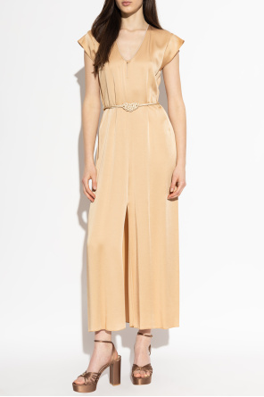 forte_forte Vestido satinado con cinturón