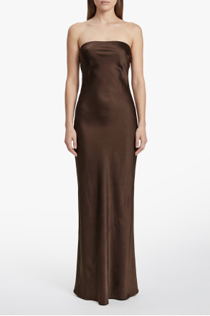 forte_forte Vestido satinado de hombros descubiertos