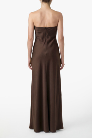 forte_forte Vestido satinado de hombros descubiertos