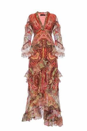 Wzorzysta sukienka z falbanami od Etro