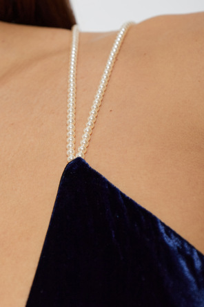 forte_forte Samtkleid mit Trägern
