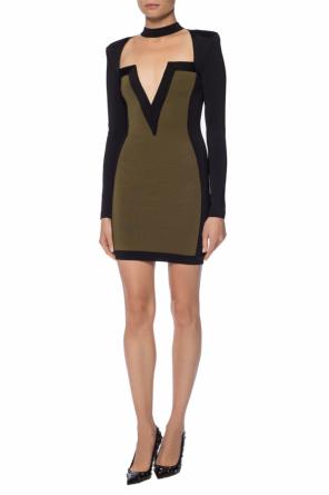 Dress with a transparent insert od Balmain