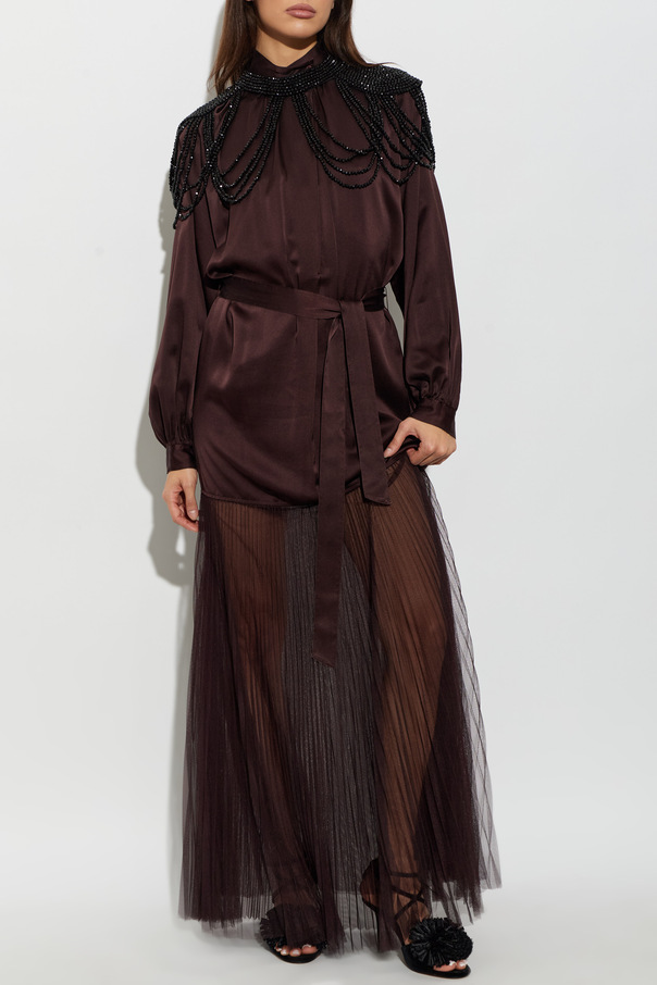 forte_forte Vestido de seda con cinturón