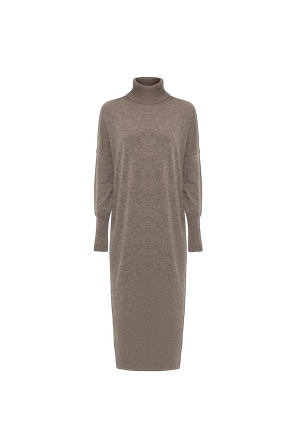 Wool dress with side slits